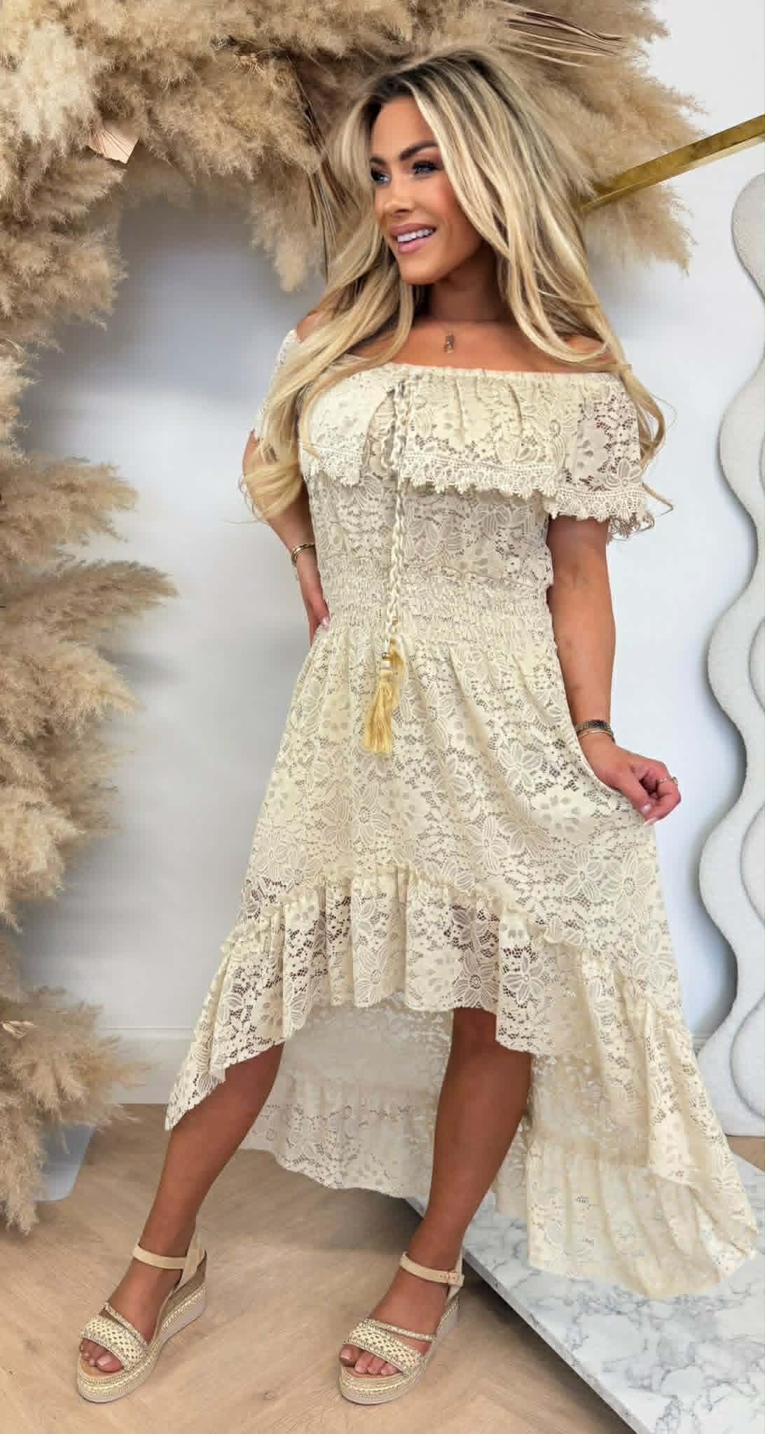 ALICE BOHO TOUWTJES DRESS BEIGE