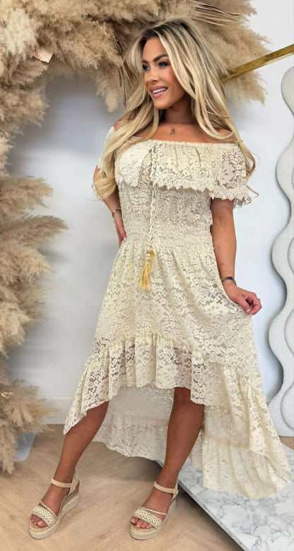 ALICE BOHO TOUWTJES DRESS BEIGE