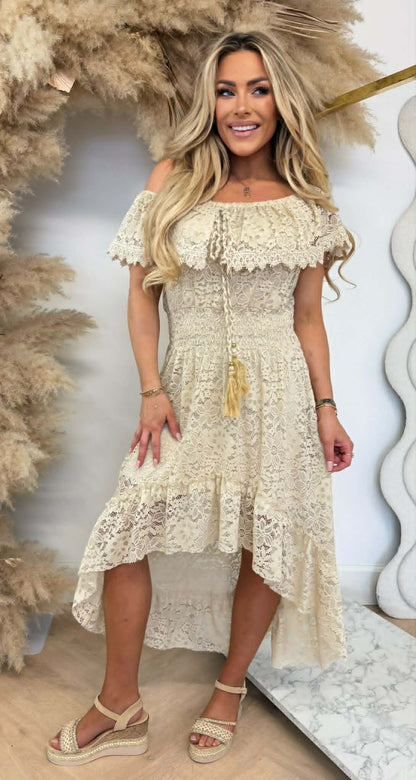 ALICE BOHO TOUWTJES DRESS BEIGE