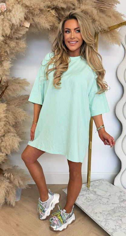 LONG TEE BASIC DRESS MINT
