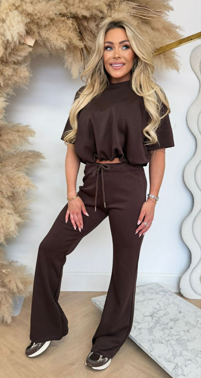 BESTSELLER MUSTY CROPPED SET CHOCO