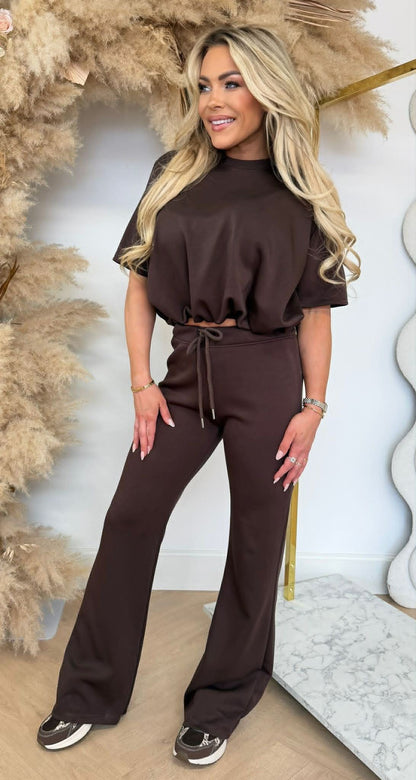 BESTSELLER MUSTY CROPPED SET CHOCO