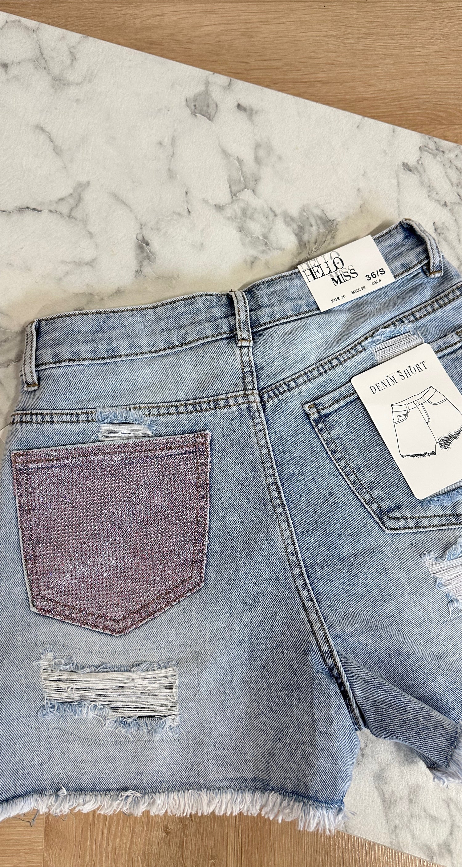 BESTSELLER PINK POCKET SHORT 1552 BLUE/PINK