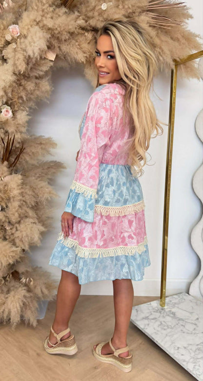 BOHEMIAN SUMMER DRESS 1515 PINK