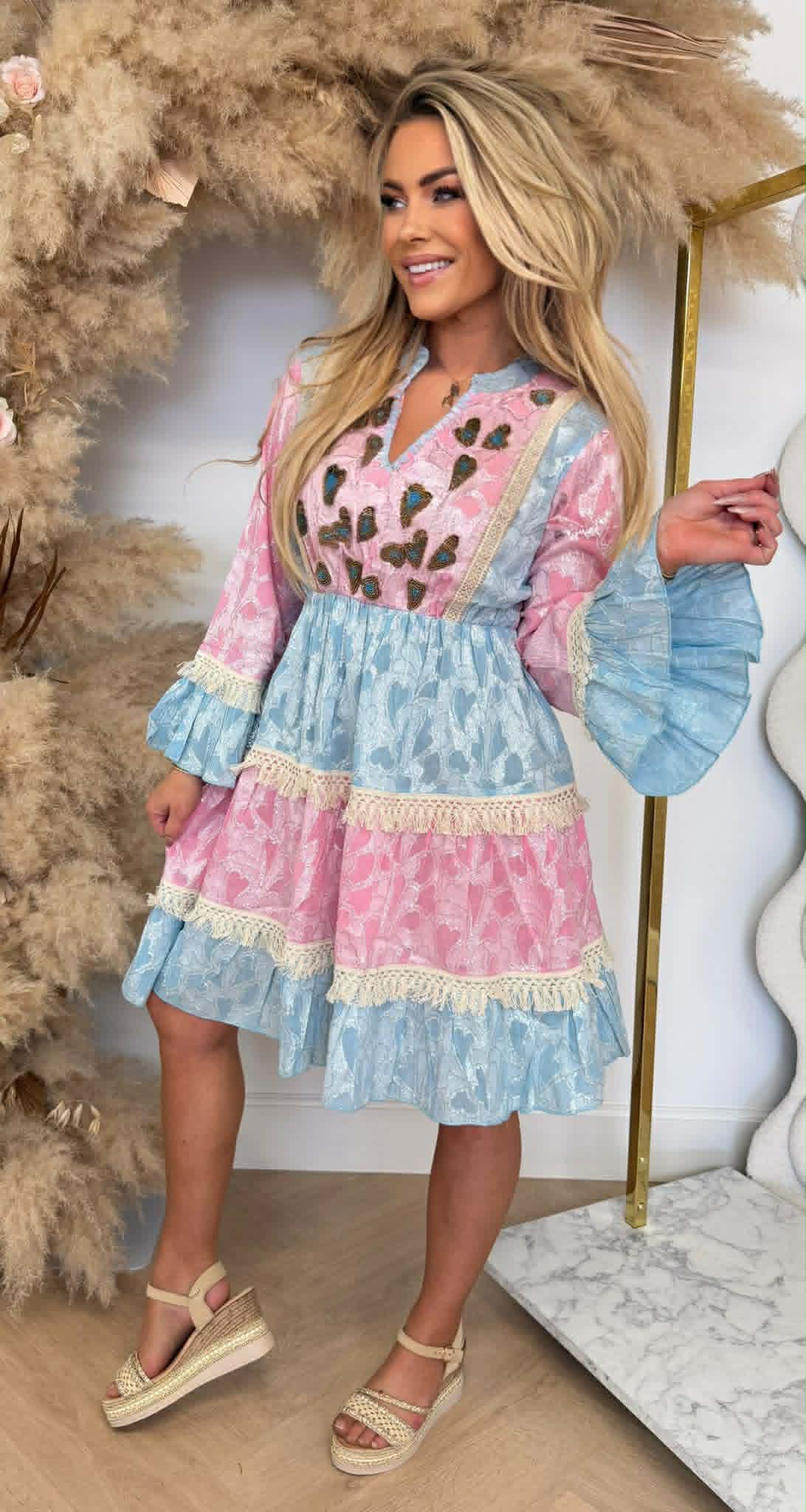 BOHEMIAN SUMMER DRESS 1515 PINK