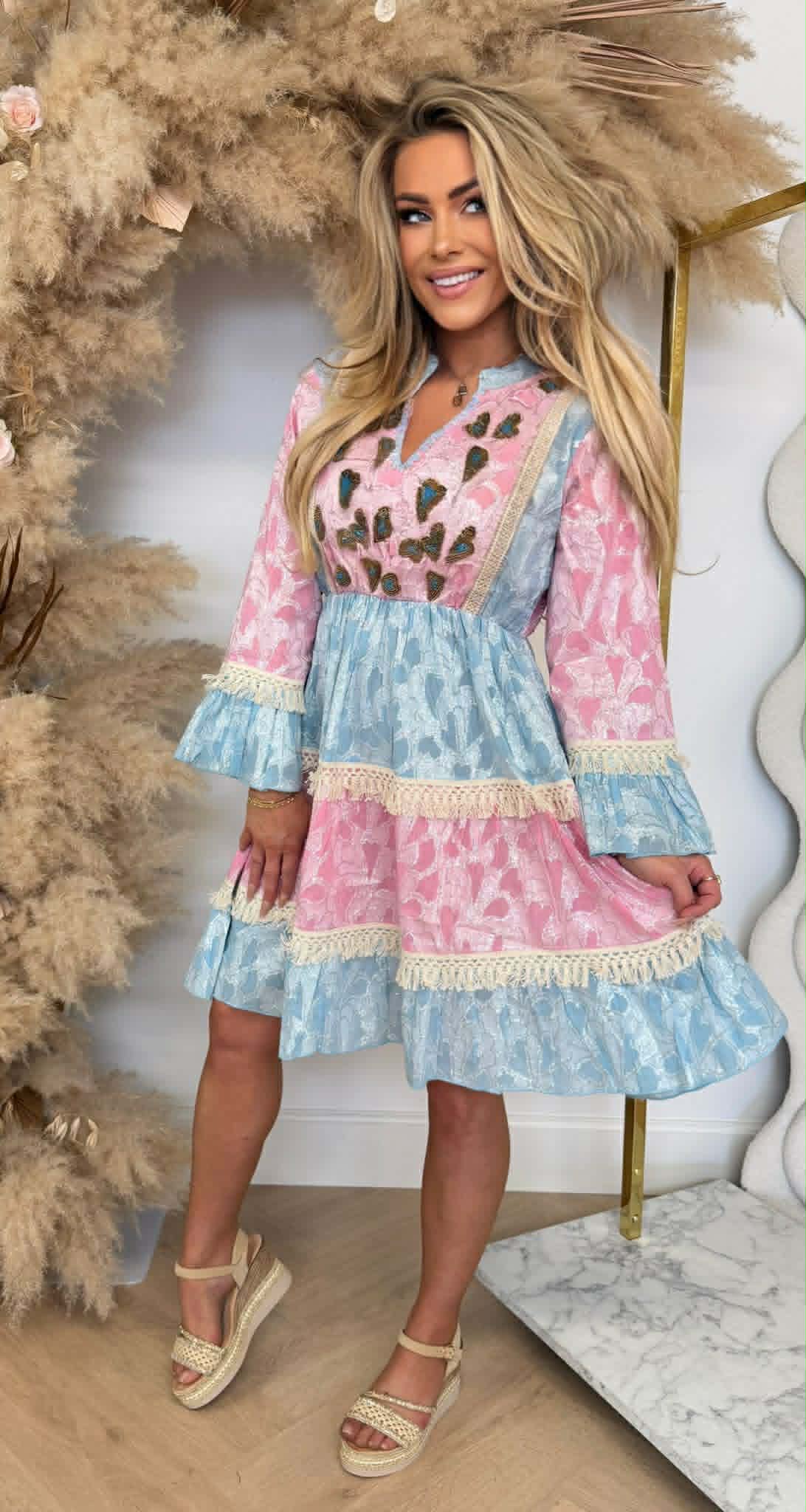 BOHEMIAN SUMMER DRESS 1515 PINK