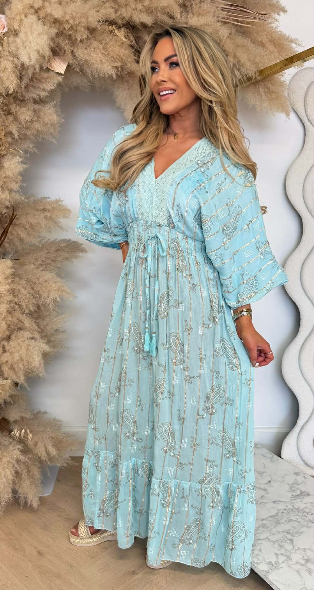 BOHEMIEN DRESS 0081 AQUA