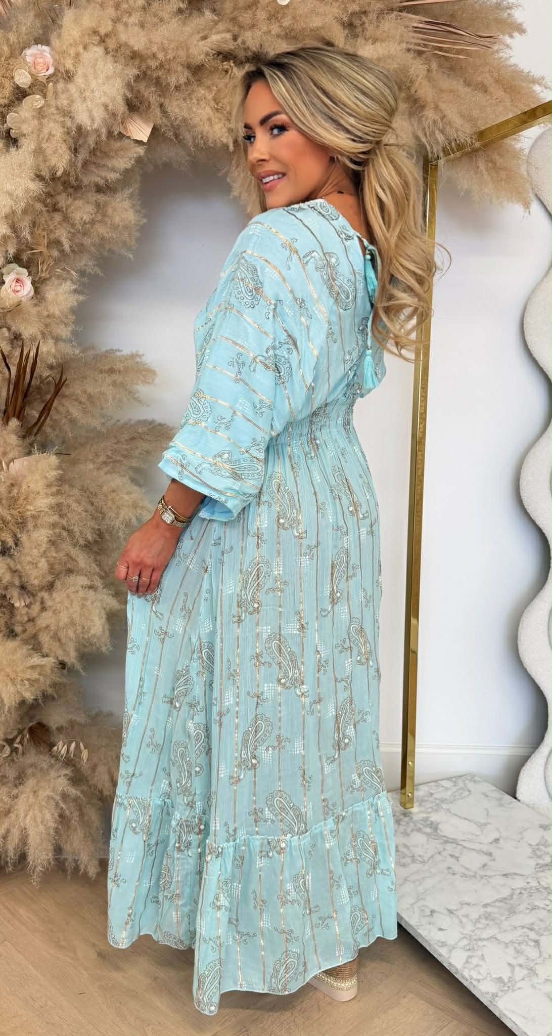 BOHEMIEN DRESS 0081 AQUA