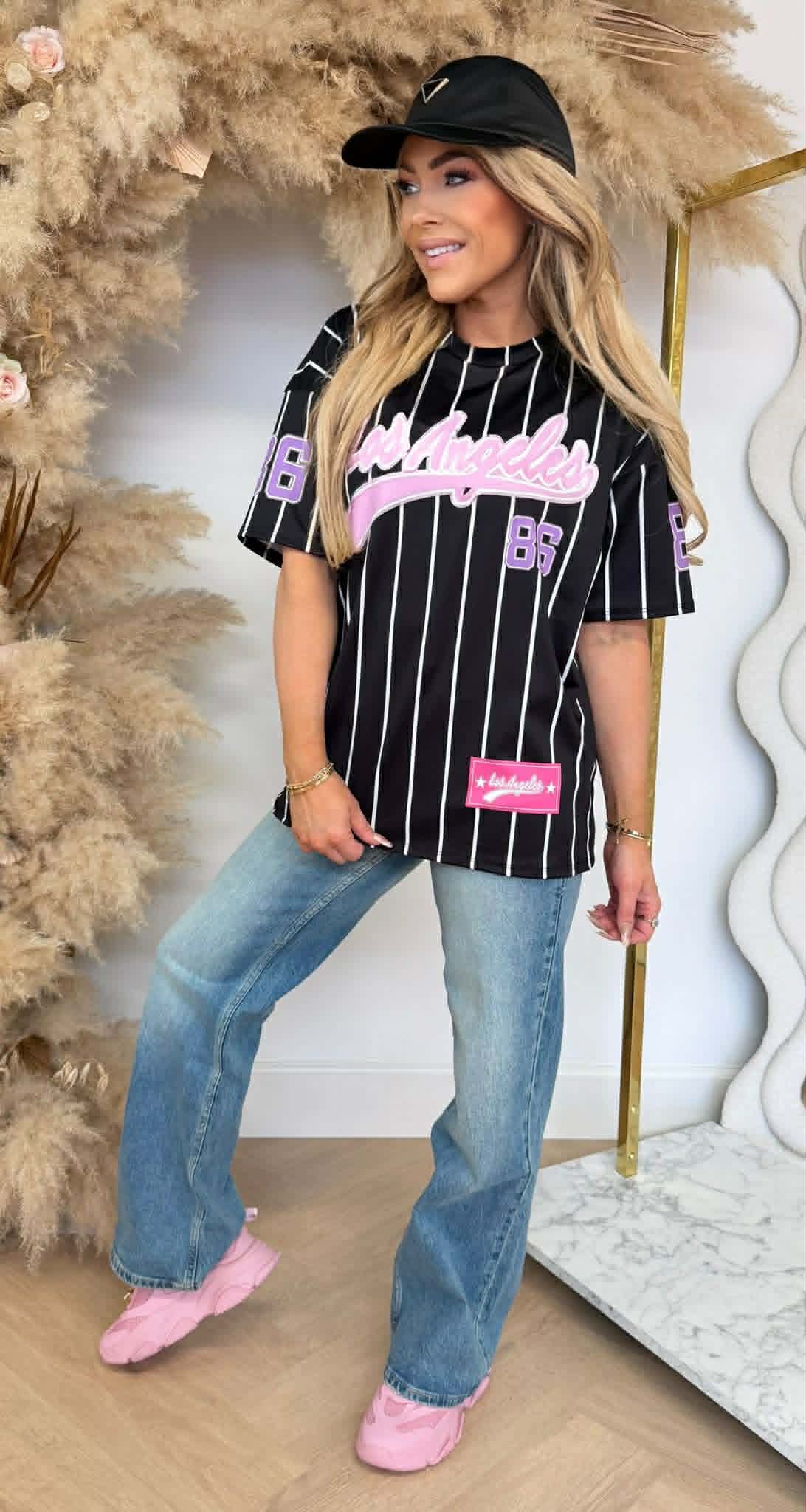 BREE LA 86 BASEBALL PRINT TEE BLACK