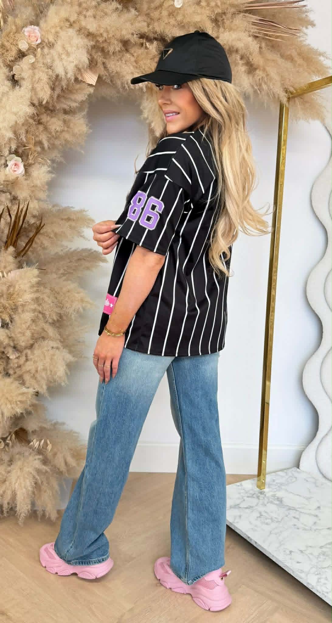 BREE LA 86 BASEBALL PRINT TEE BLACK