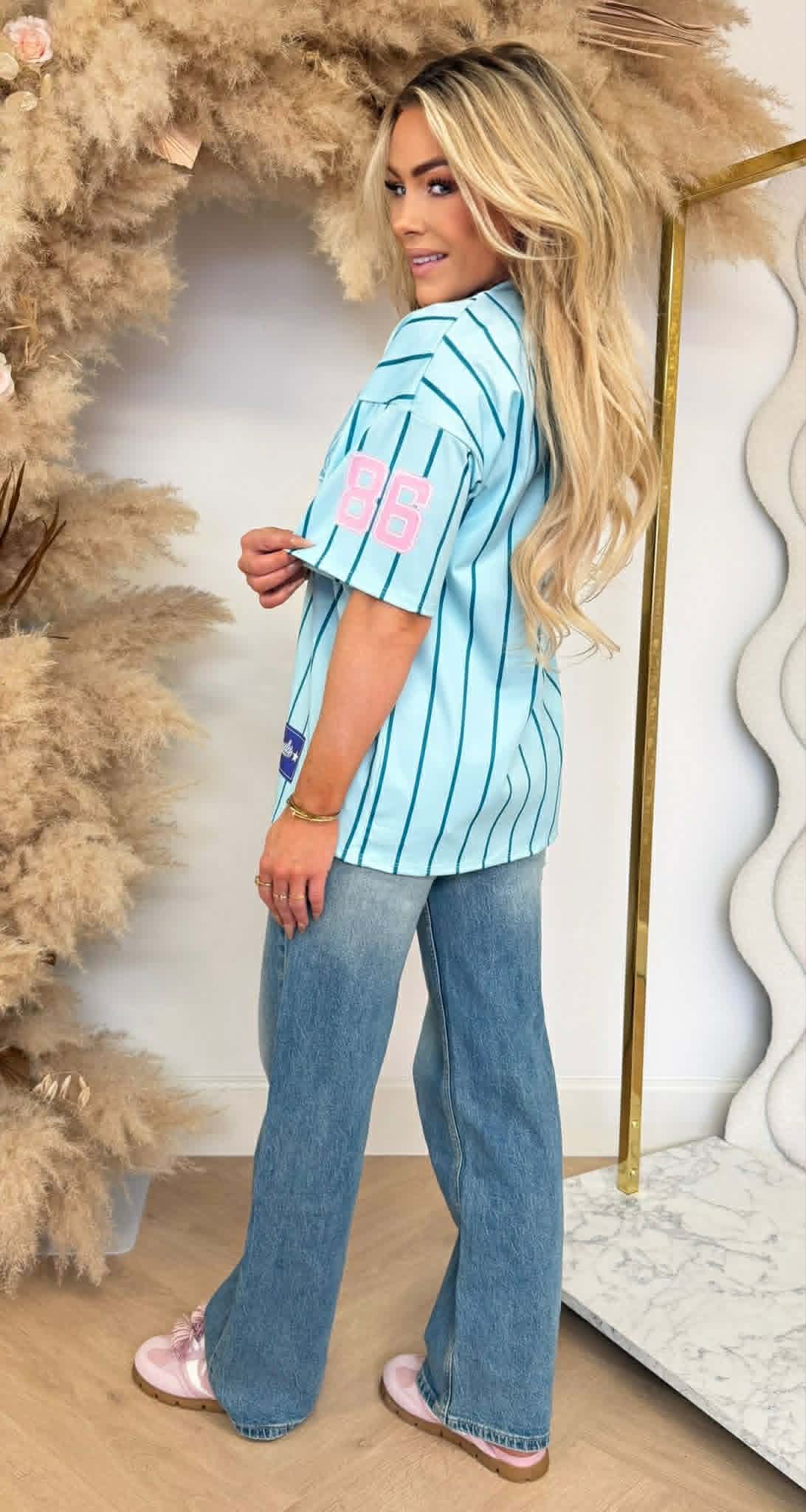 BREE LA 86 BASEBALL PRINT TEE LIGHTBLUE