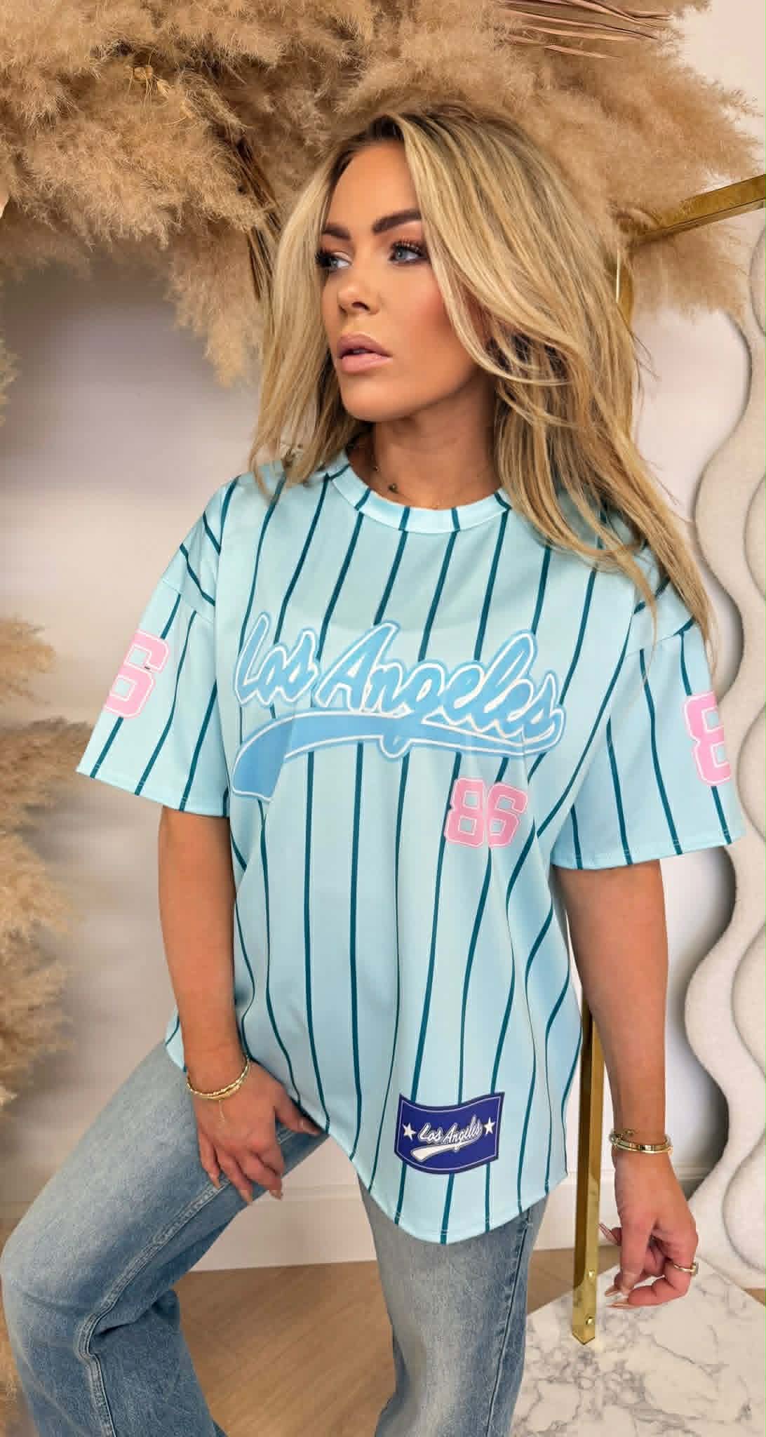 BREE LA 86 BASEBALL PRINT TEE LIGHTBLUE