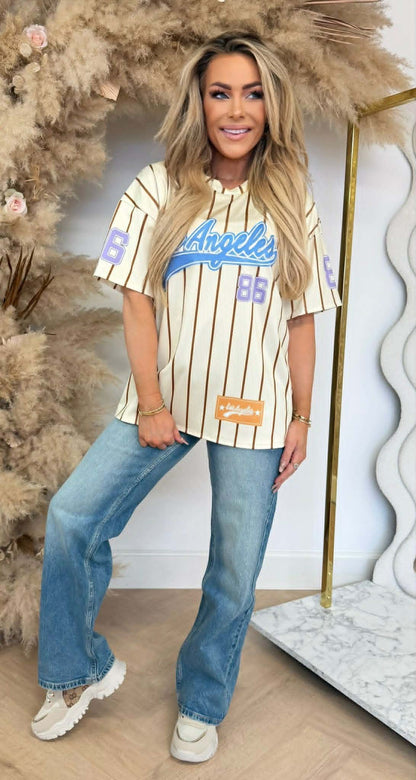 BREE LA 86 BASEBALL PRINT TEE SOFTYELLOW
