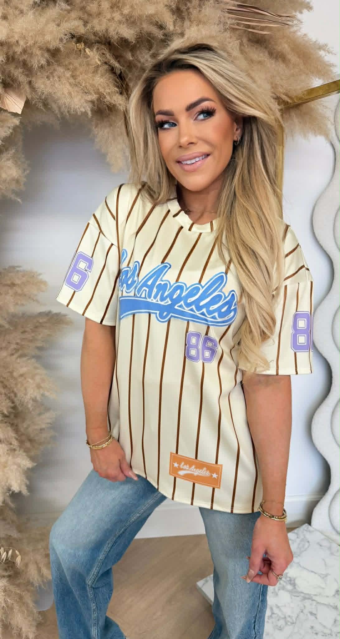 BREE LA 86 BASEBALL PRINT TEE SOFTYELLOW