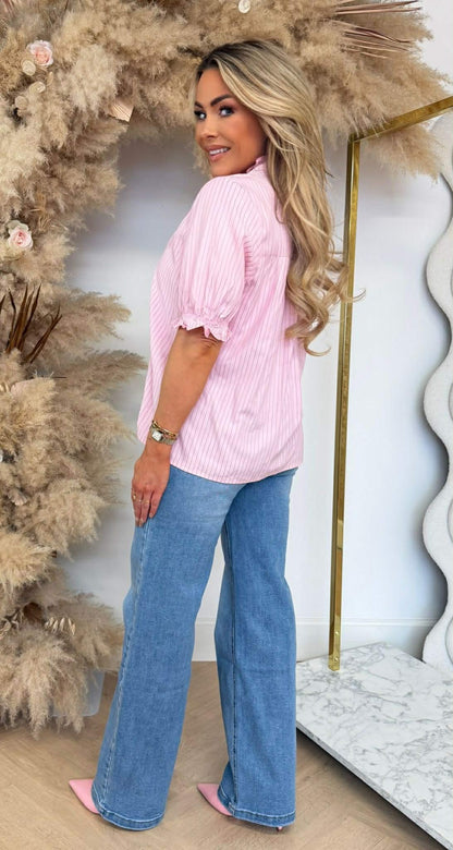 BRODERIE FLOWER BLOUSE CH5119 PINK