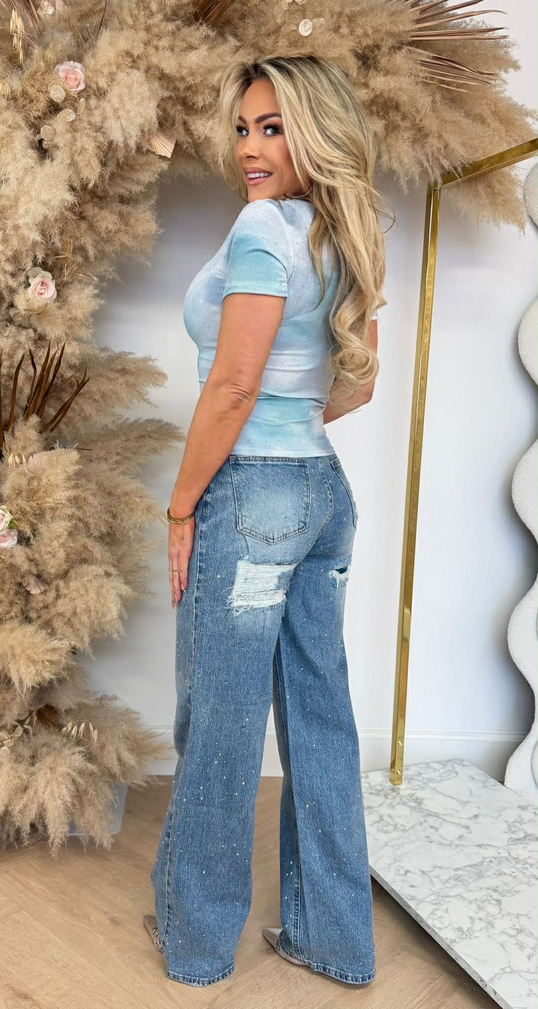 BY SWAN GLITTER SHIRT 10555 BLUE