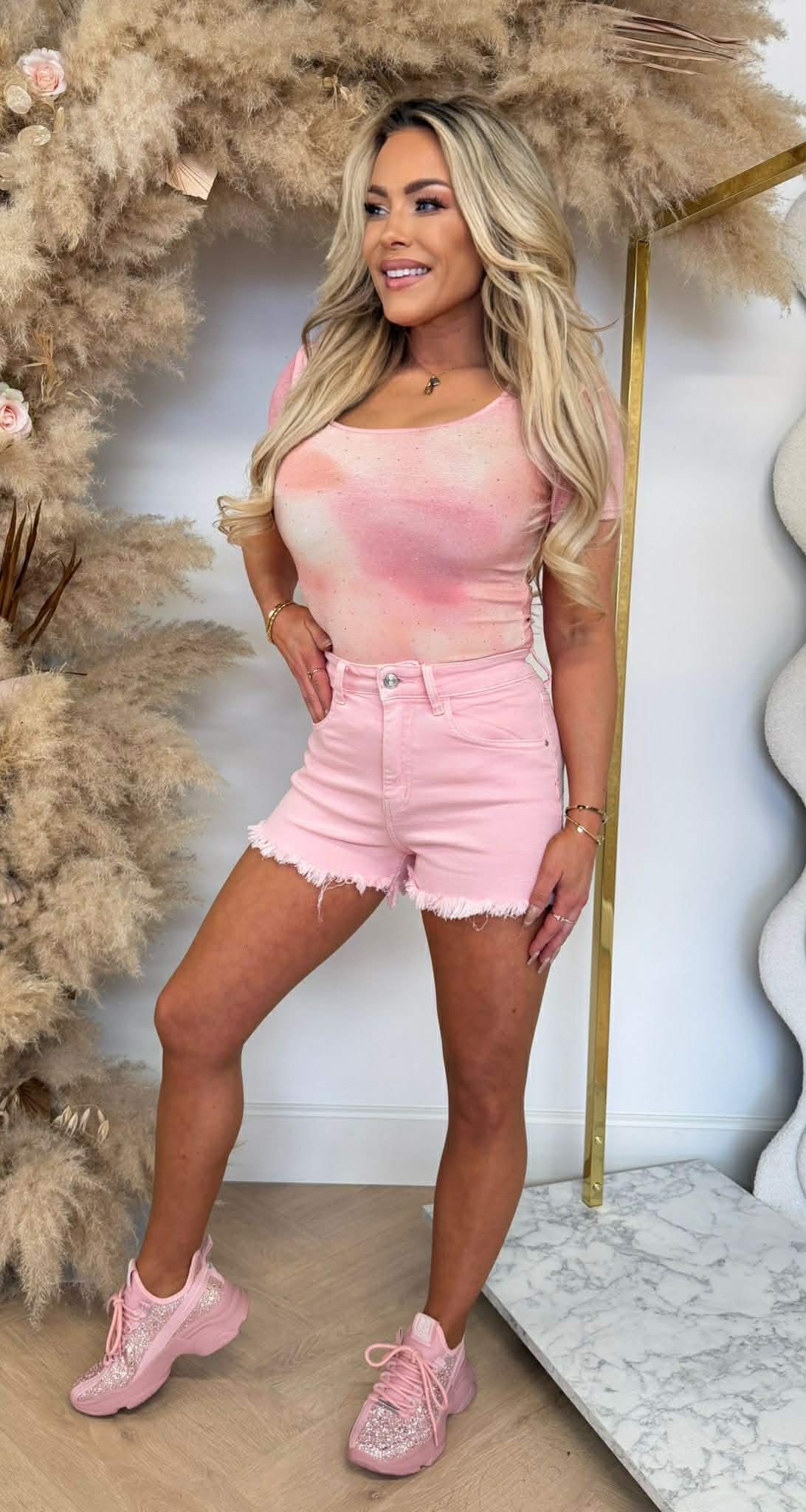 BY SWAN GLITTER SHIRT 10555 PINK