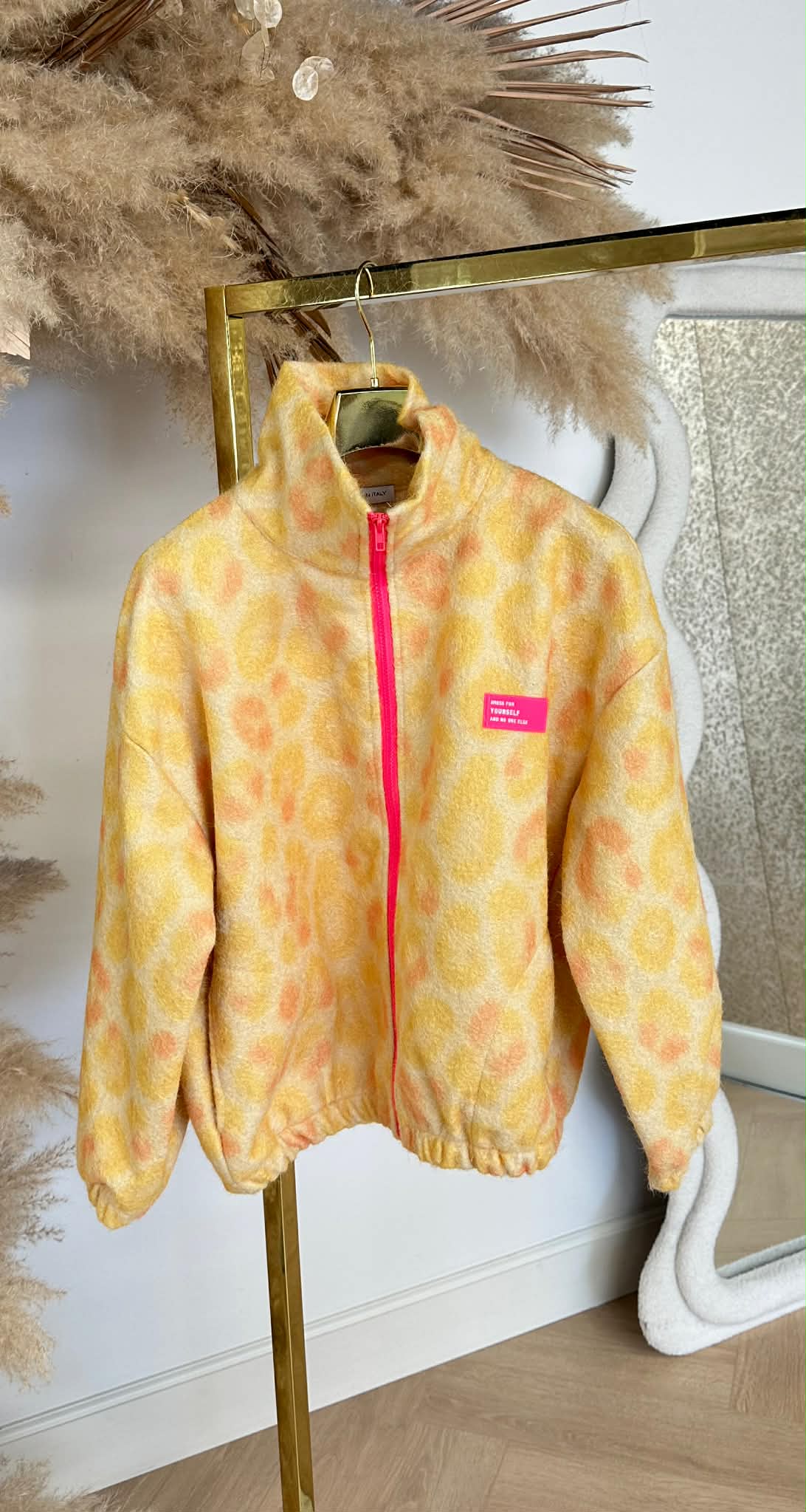 COLORFUL LEO PRINT JACKET YELLOW