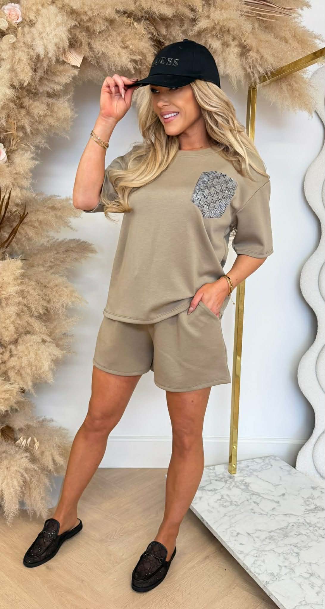 DALIA DESIGNER POCKET SET TAUPE