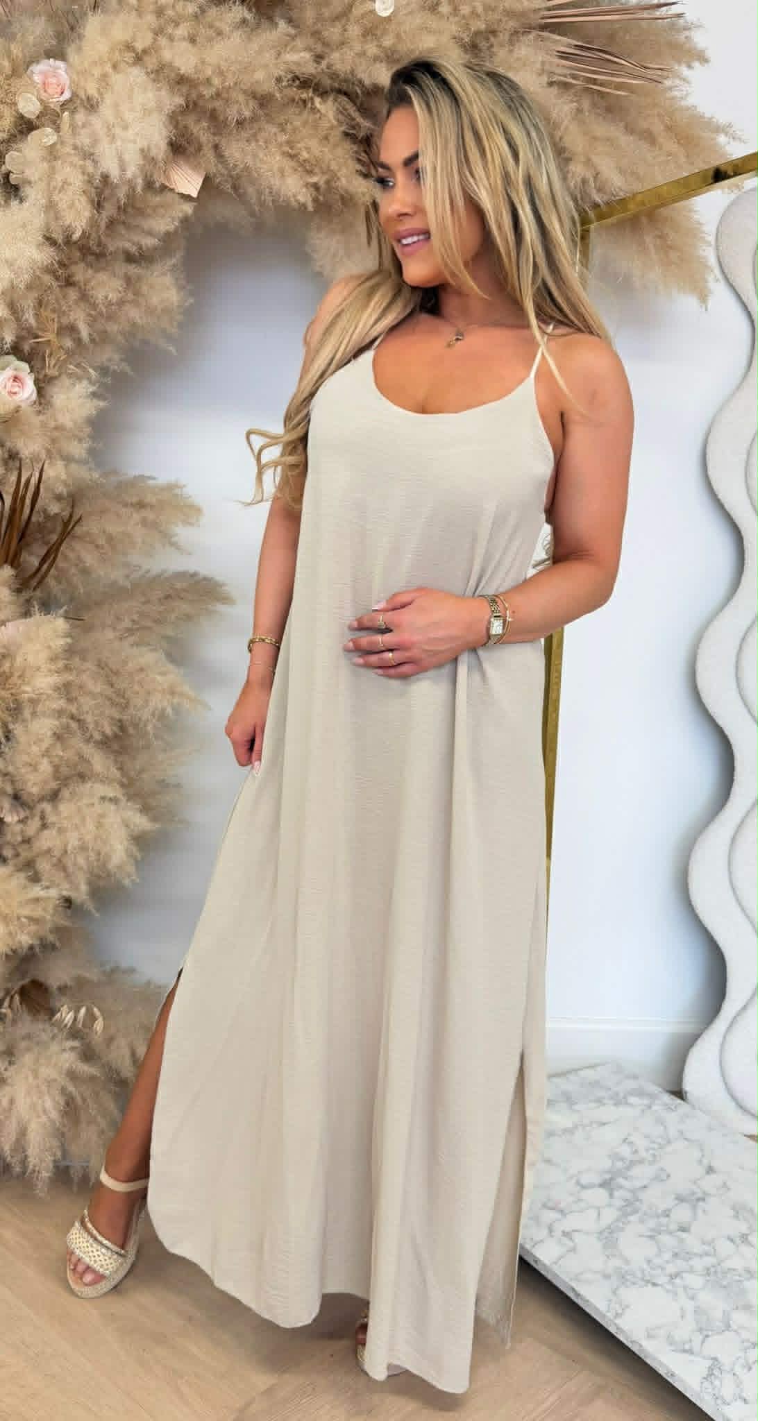 DAZY BOHI MAXI DRESS BEIGE