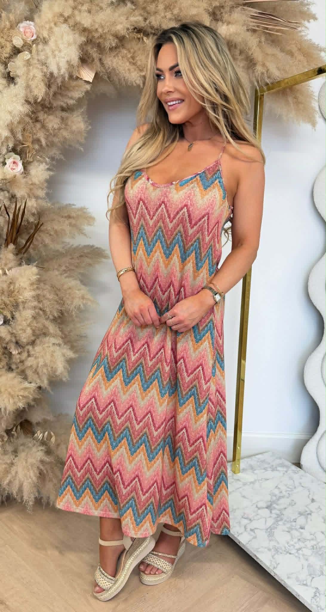 EMELY ZIGZAG DRESS PINK