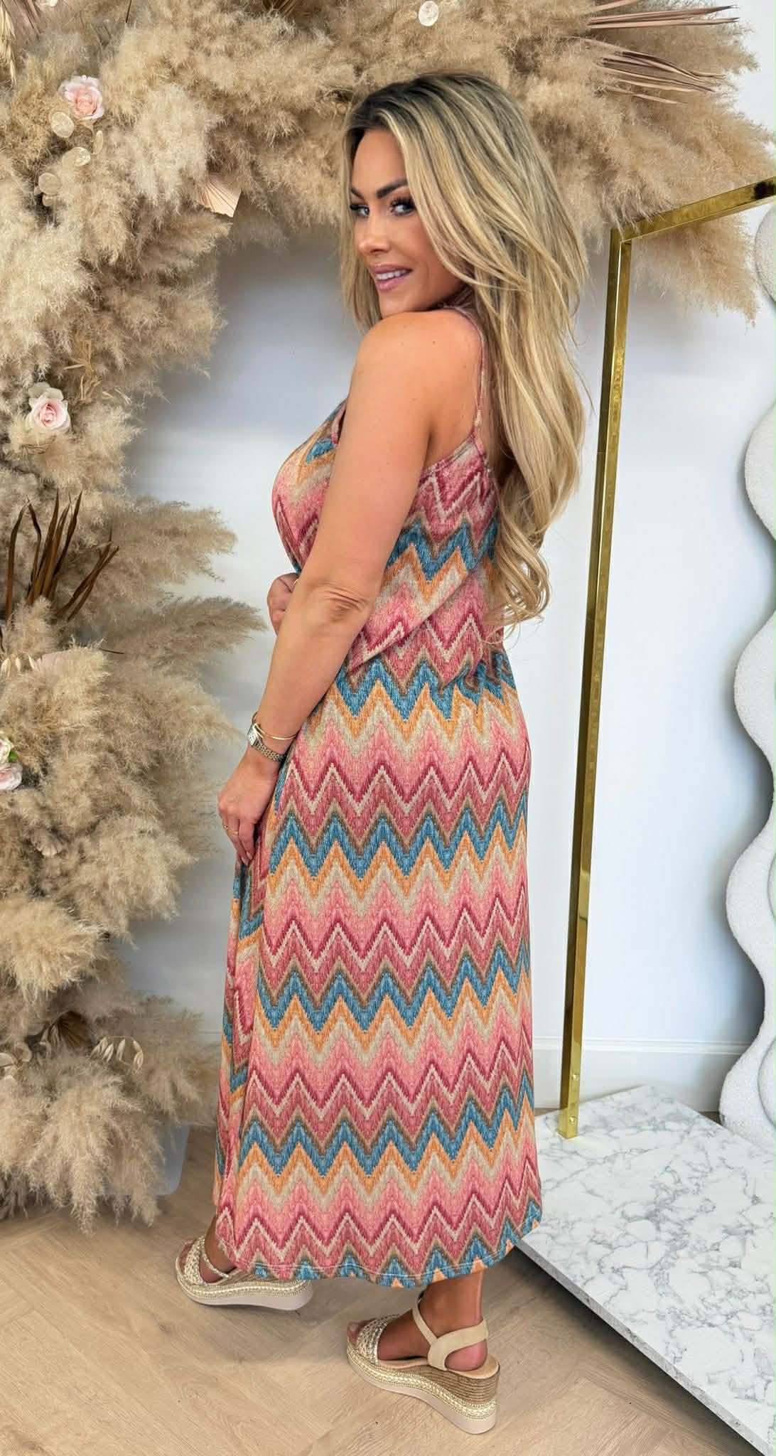 EMELY ZIGZAG DRESS PINK