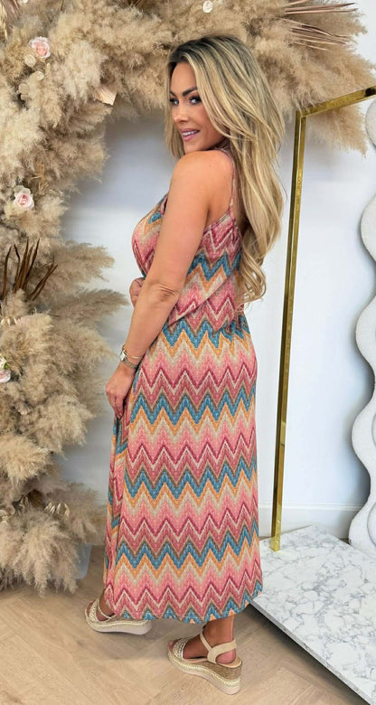 EMELY ZIGZAG DRESS PINK