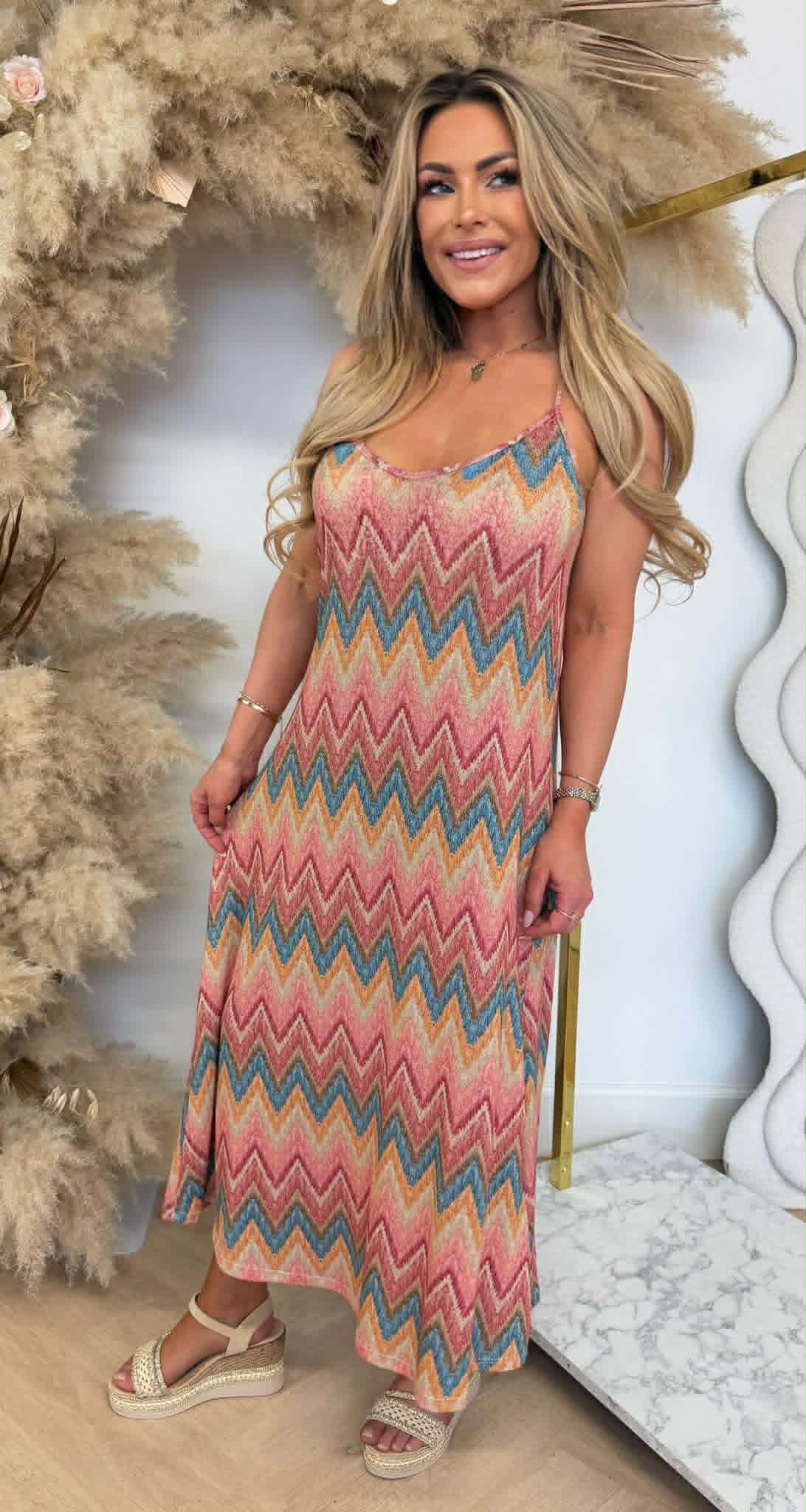 EMELY ZIGZAG DRESS PINK