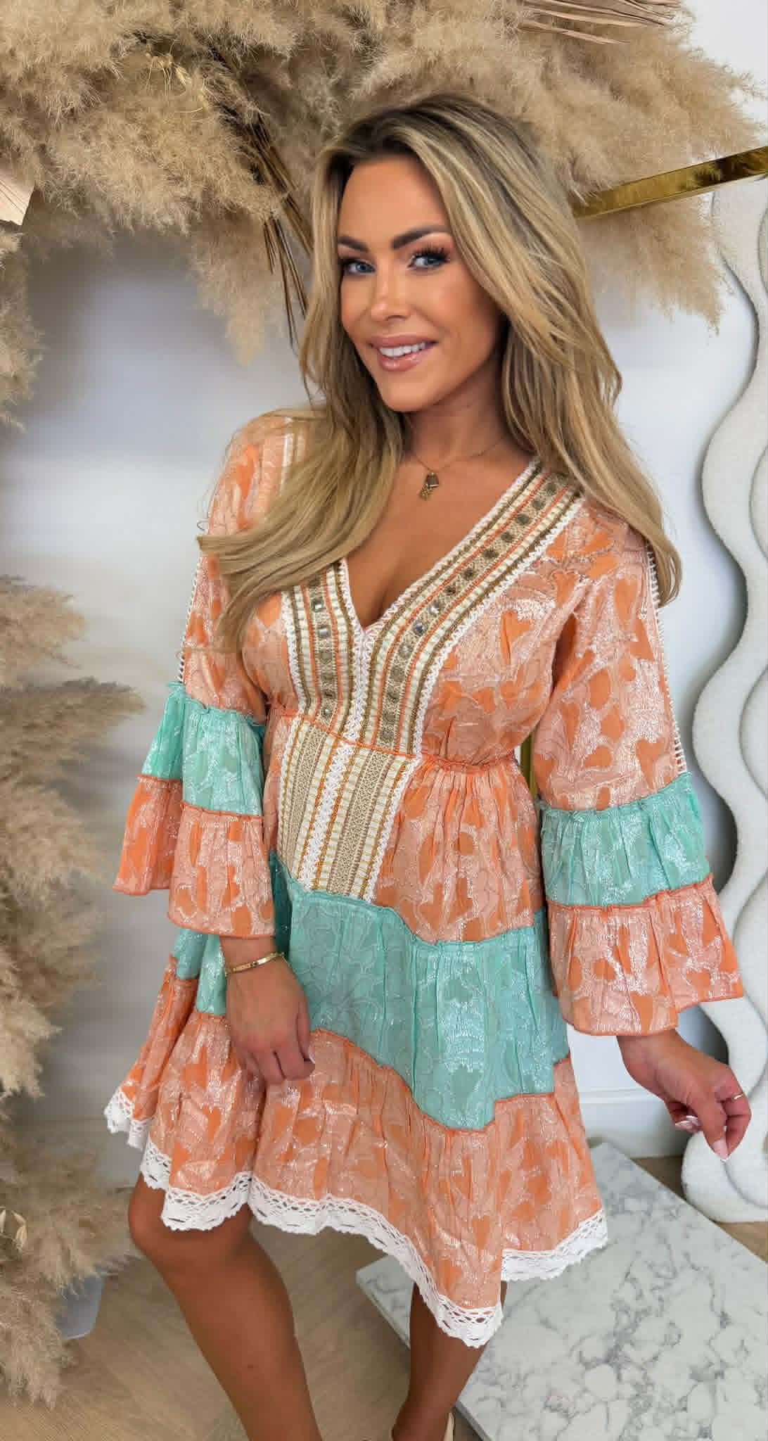 IBIZA SHINE DRESS 1510 PEACH
