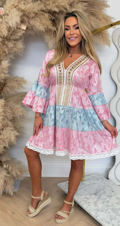 IBIZA SHINE DRESS 1510 PINK