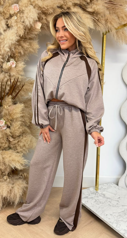 MARLOU TRACK STRIPE SET BEIGE