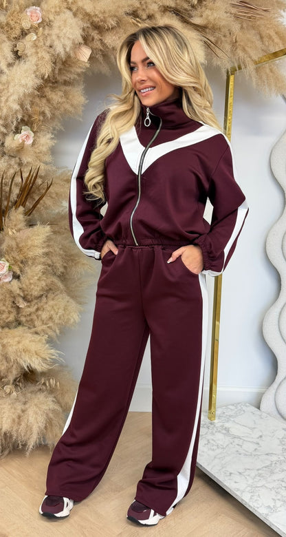 IRIS STRIPE SET BORDEAUX