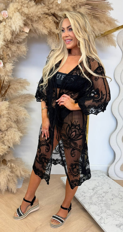 LACE BIKINI COVER 9027 BLACK
