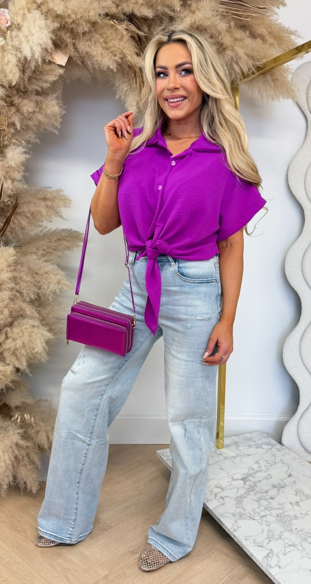 TIE IT BASIC BLOUSE PURPLE