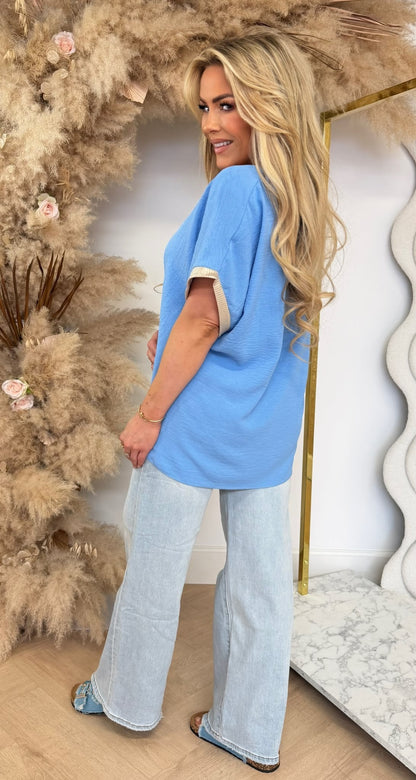 CLAIRE GOLDY V TOP BLUE