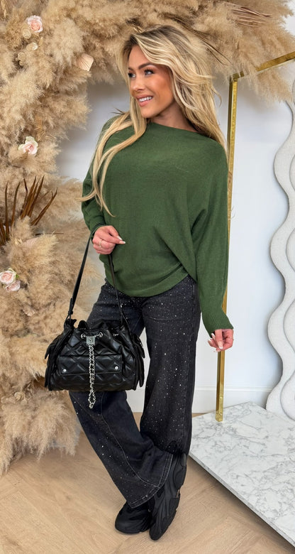 CHARLOTTE VLEERMUIS TOP ARMYGREEN