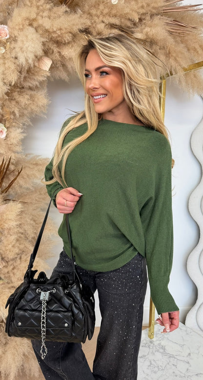 CHARLOTTE VLEERMUIS TOP ARMYGREEN