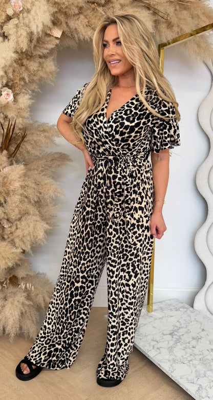 ALL OVER LEO LUS JUMPSUIT BEIGE