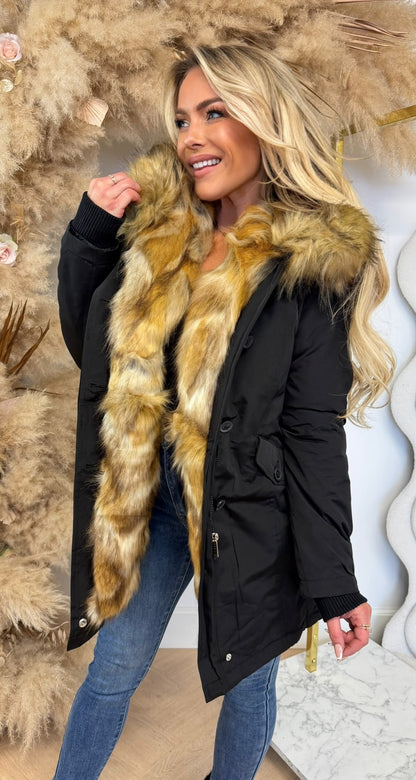 MISS FUR WINTERCOAT 918 BLACK
