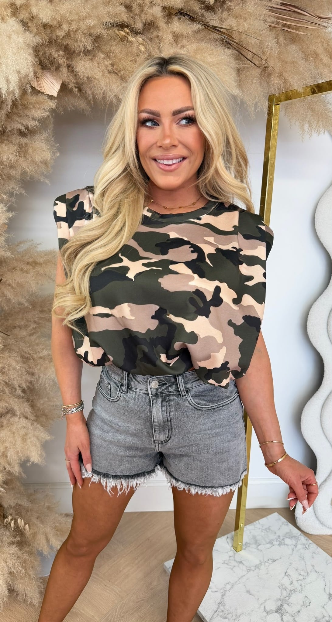 PADDED ARMY TOP GREEN