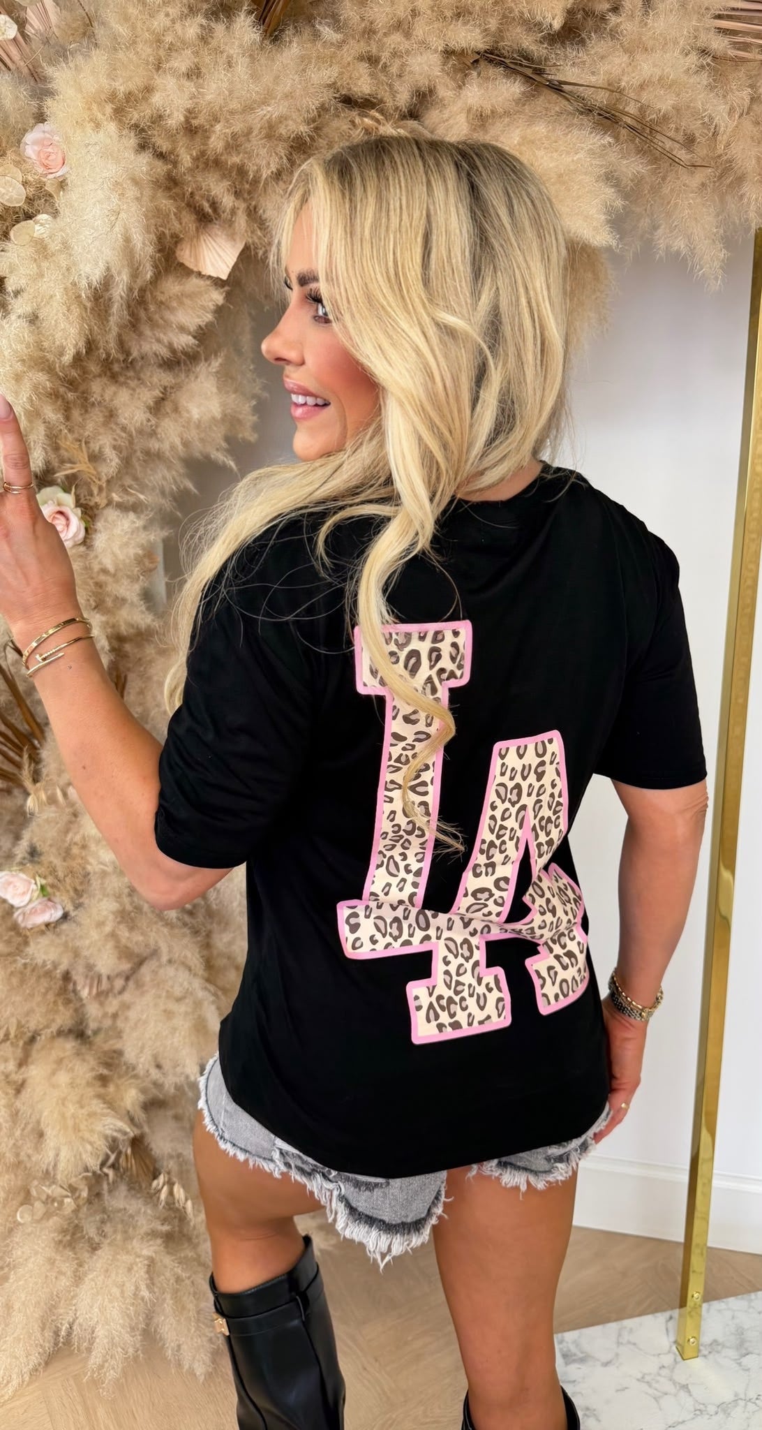 LA LEOPARD TEE 297 BLACK