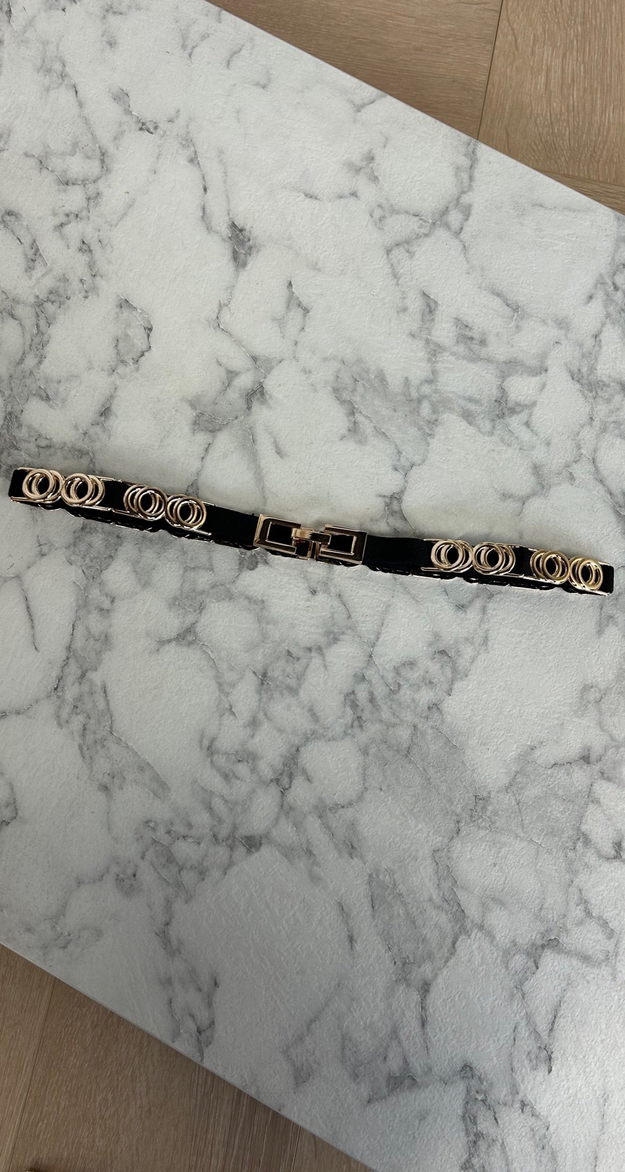 GOLDY CIRCLES BELT 2023-15 BLACK/GOLD