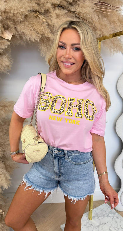 SOHO LEOPARD TEE 298 PINK
