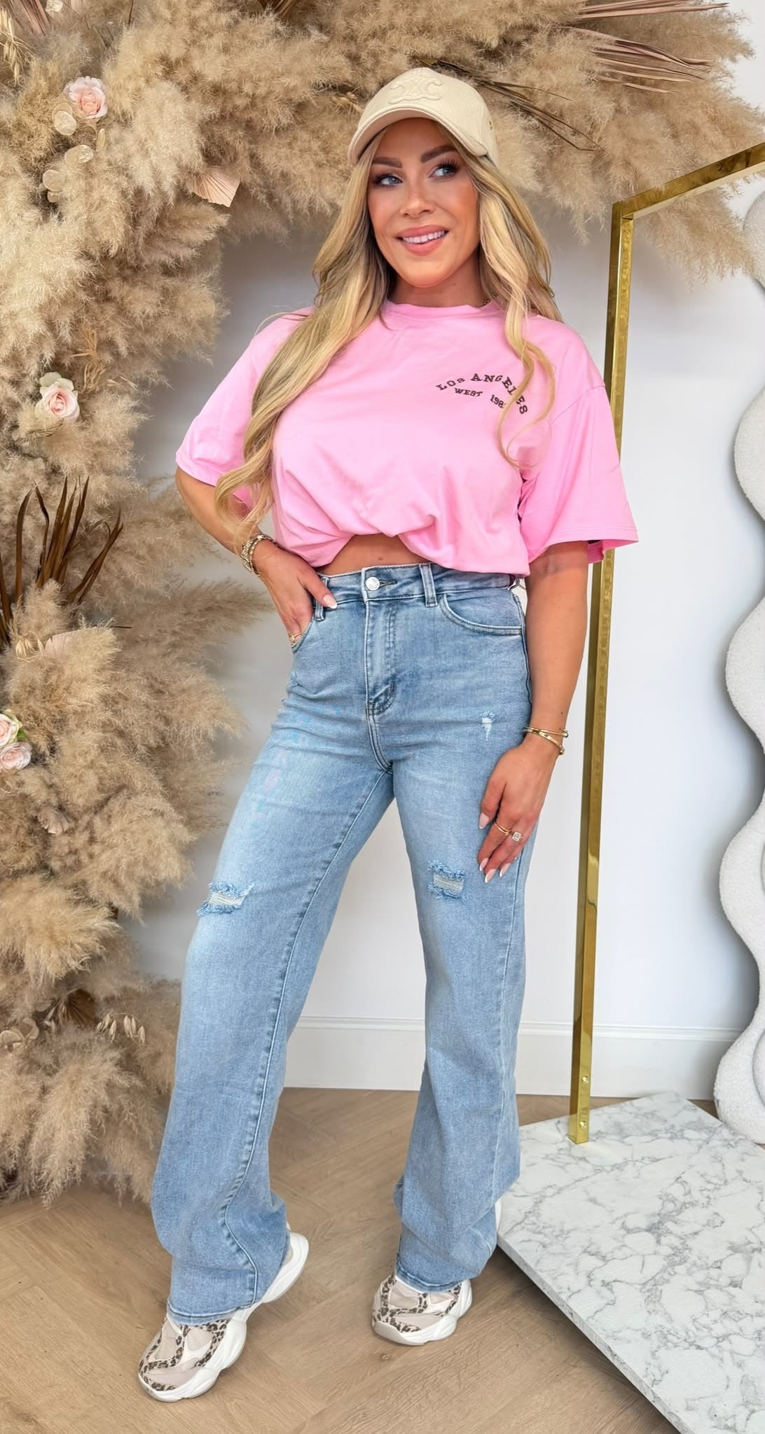 LOS ANGELES LEOPARD TEE 7493 PINK