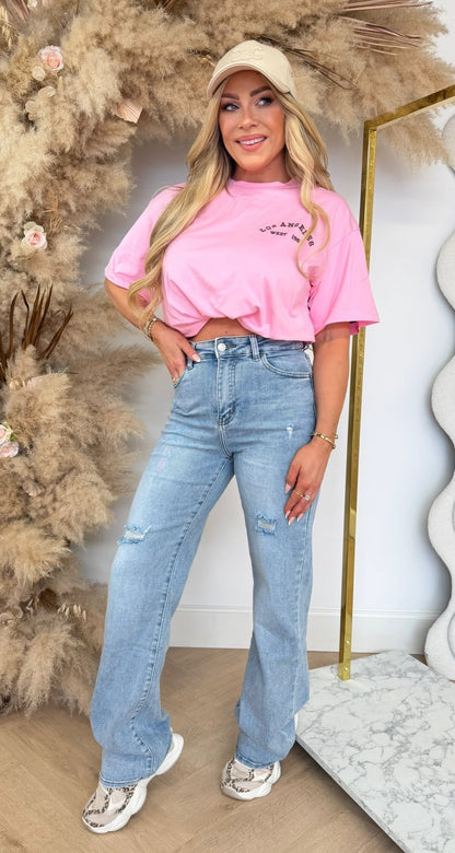 LOS ANGELES LEOPARD TEE 7493 PINK