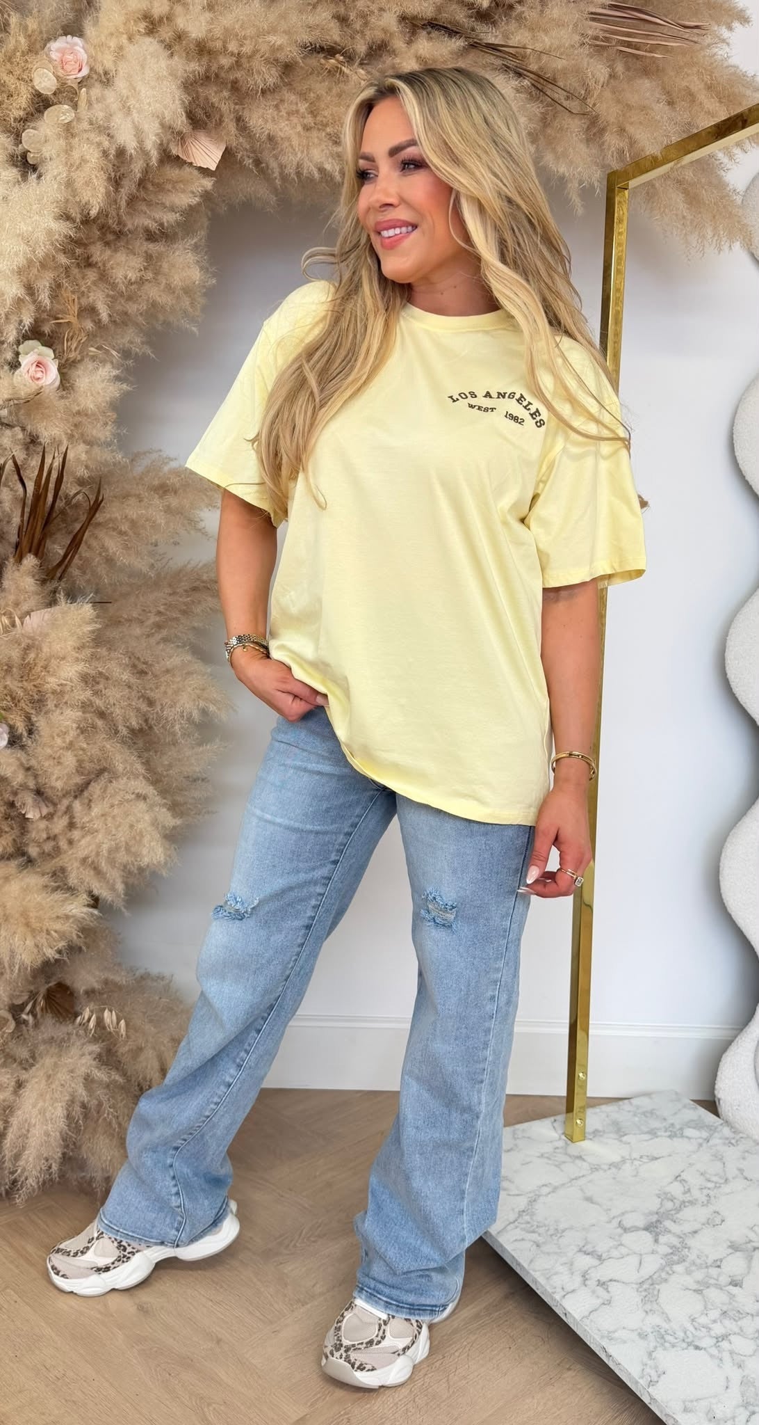 LOS ANGELES LEOPARD TEE 7493 YELLOW