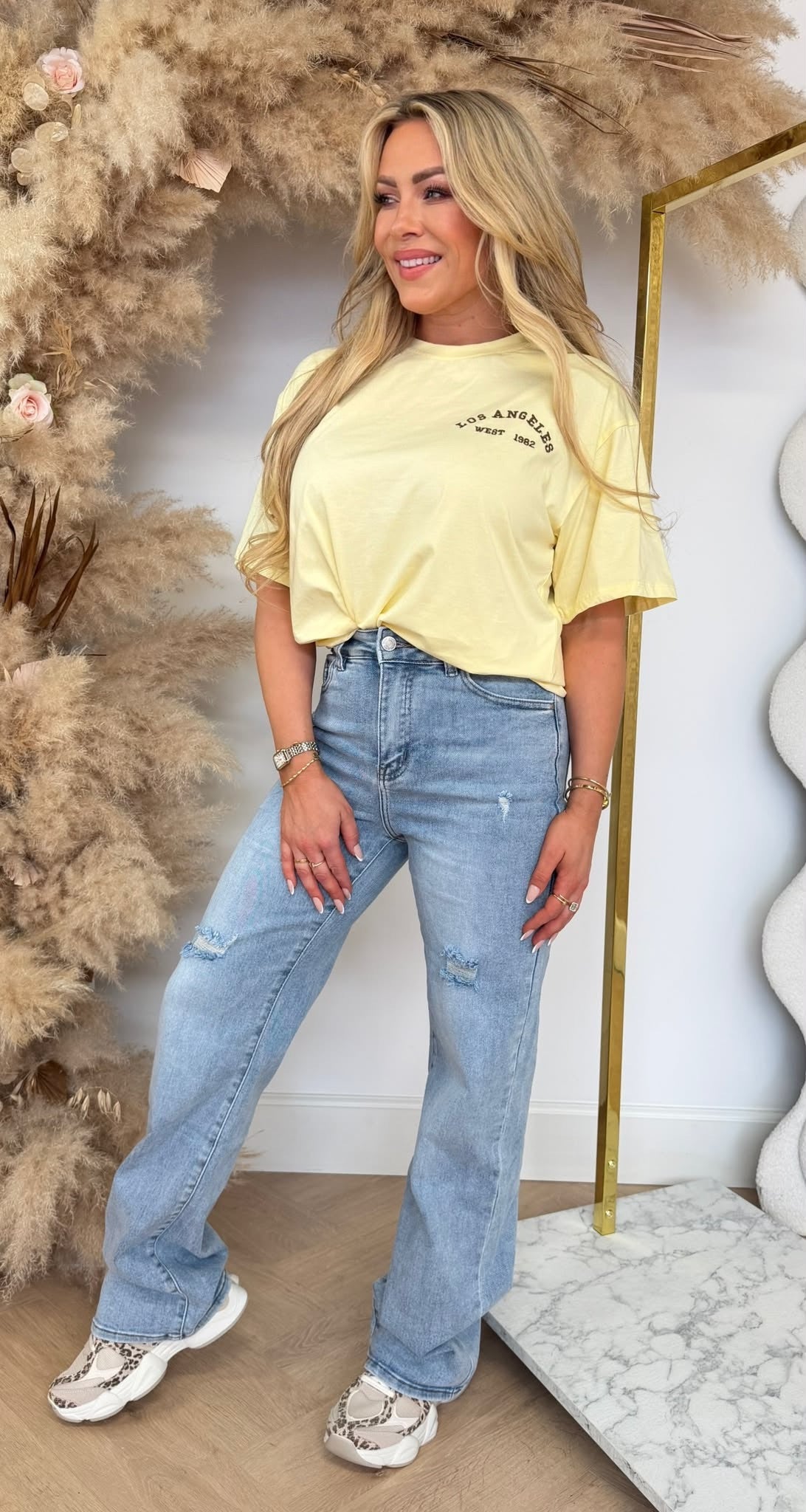 LOS ANGELES LEOPARD TEE 7493 YELLOW