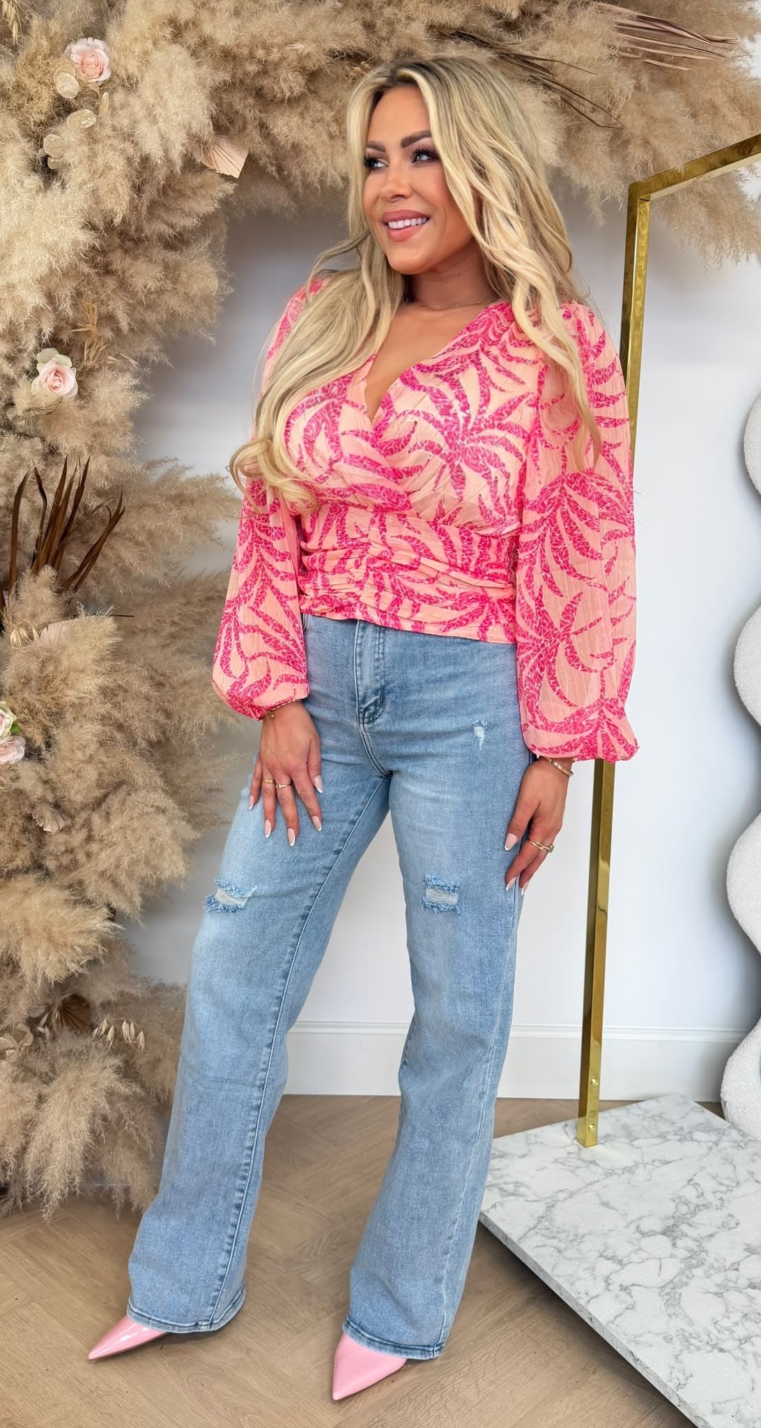 SUNSET TOP 5673 ORANGE/FUCHSIA