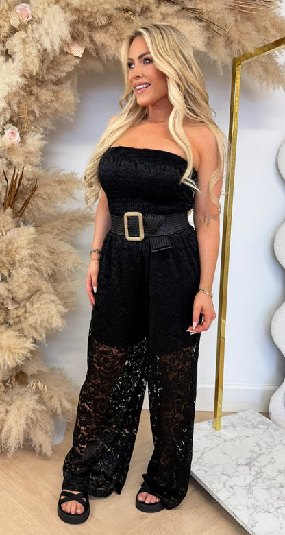 LACE FESTIVAL JUMPSUIT BLACK