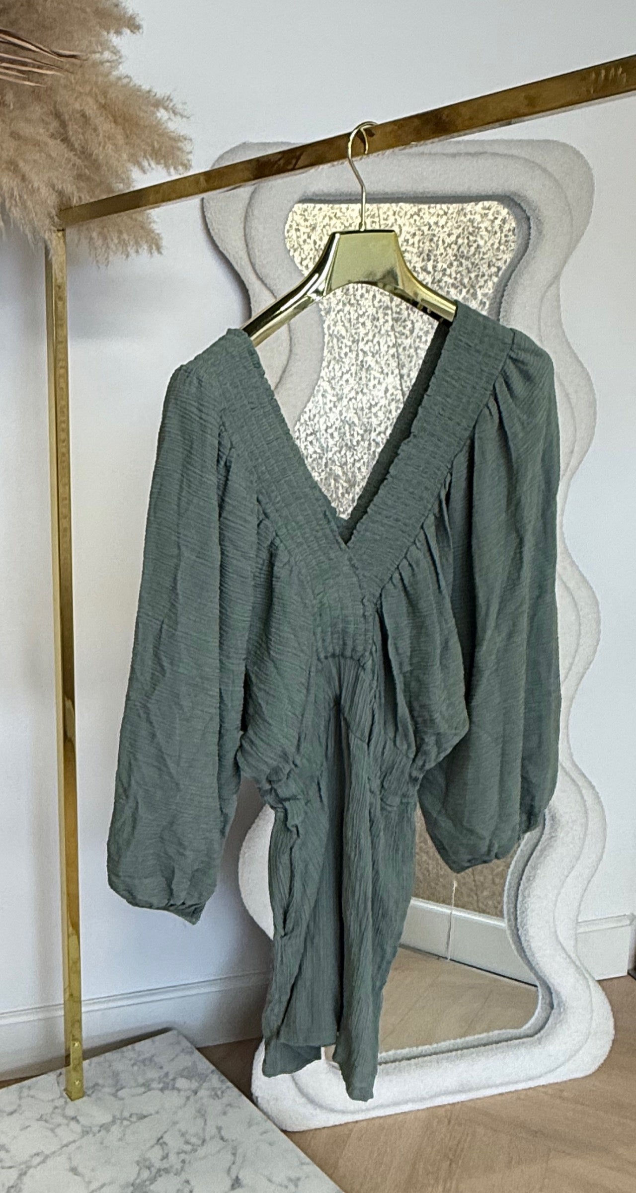 MARLOU COTTON PLAYSUIT OLIVE